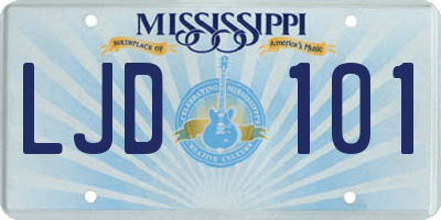 MS license plate LJD101