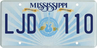 MS license plate LJD110