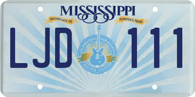MS license plate LJD111