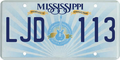 MS license plate LJD113