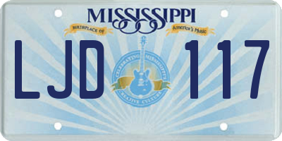 MS license plate LJD117