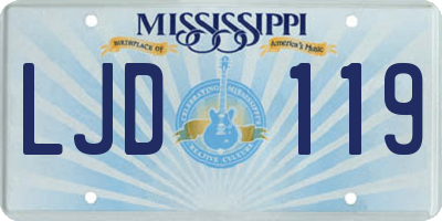 MS license plate LJD119