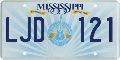 MS license plate LJD121