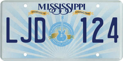 MS license plate LJD124