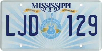 MS license plate LJD129