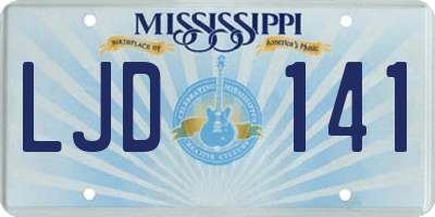 MS license plate LJD141