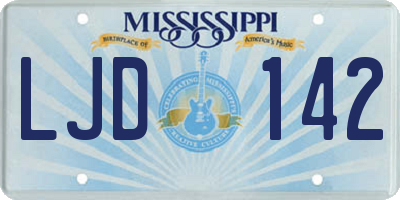 MS license plate LJD142