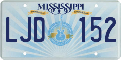 MS license plate LJD152