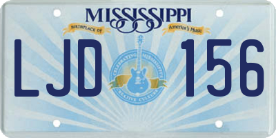 MS license plate LJD156