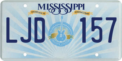 MS license plate LJD157