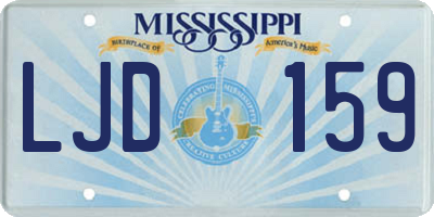 MS license plate LJD159