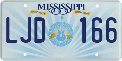 MS license plate LJD166