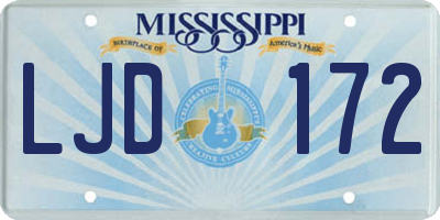 MS license plate LJD172