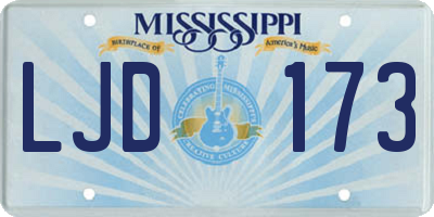 MS license plate LJD173