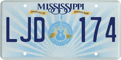 MS license plate LJD174