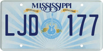 MS license plate LJD177