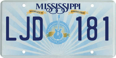 MS license plate LJD181