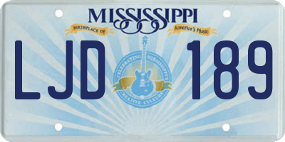 MS license plate LJD189