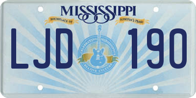 MS license plate LJD190