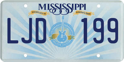 MS license plate LJD199