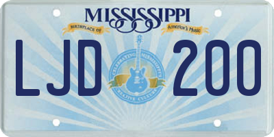 MS license plate LJD200