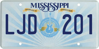 MS license plate LJD201