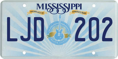 MS license plate LJD202