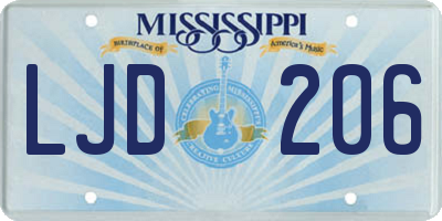MS license plate LJD206