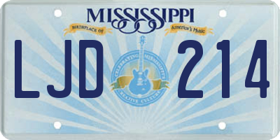 MS license plate LJD214
