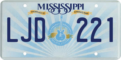 MS license plate LJD221