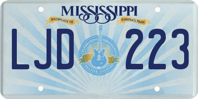 MS license plate LJD223