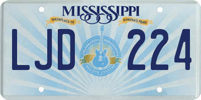 MS license plate LJD224