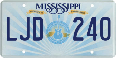MS license plate LJD240