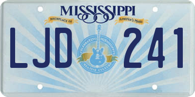 MS license plate LJD241