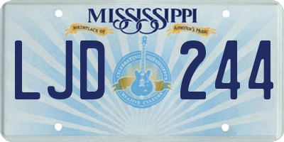 MS license plate LJD244