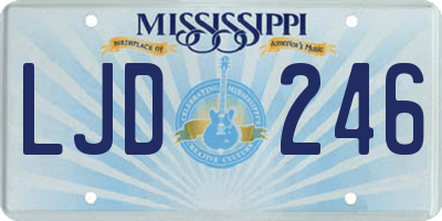 MS license plate LJD246