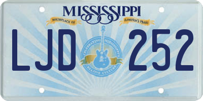 MS license plate LJD252