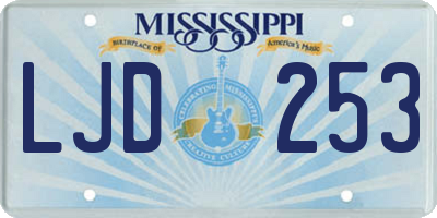 MS license plate LJD253