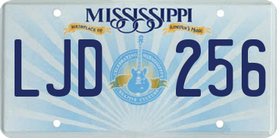MS license plate LJD256