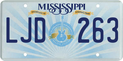 MS license plate LJD263