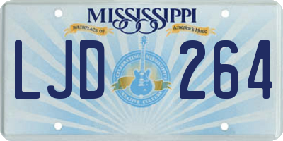 MS license plate LJD264