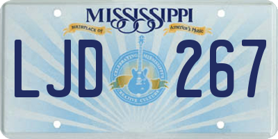 MS license plate LJD267