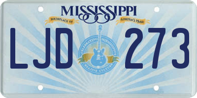 MS license plate LJD273