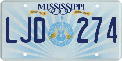 MS license plate LJD274