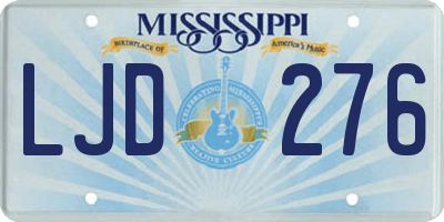 MS license plate LJD276
