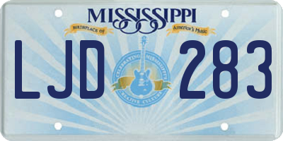 MS license plate LJD283