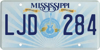 MS license plate LJD284
