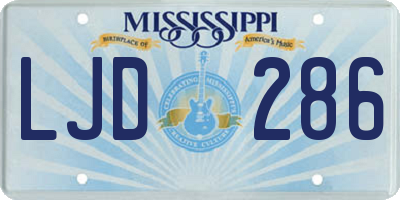 MS license plate LJD286