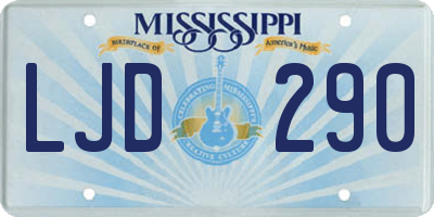 MS license plate LJD290