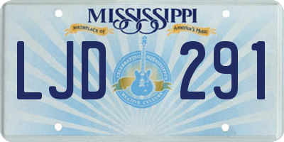 MS license plate LJD291